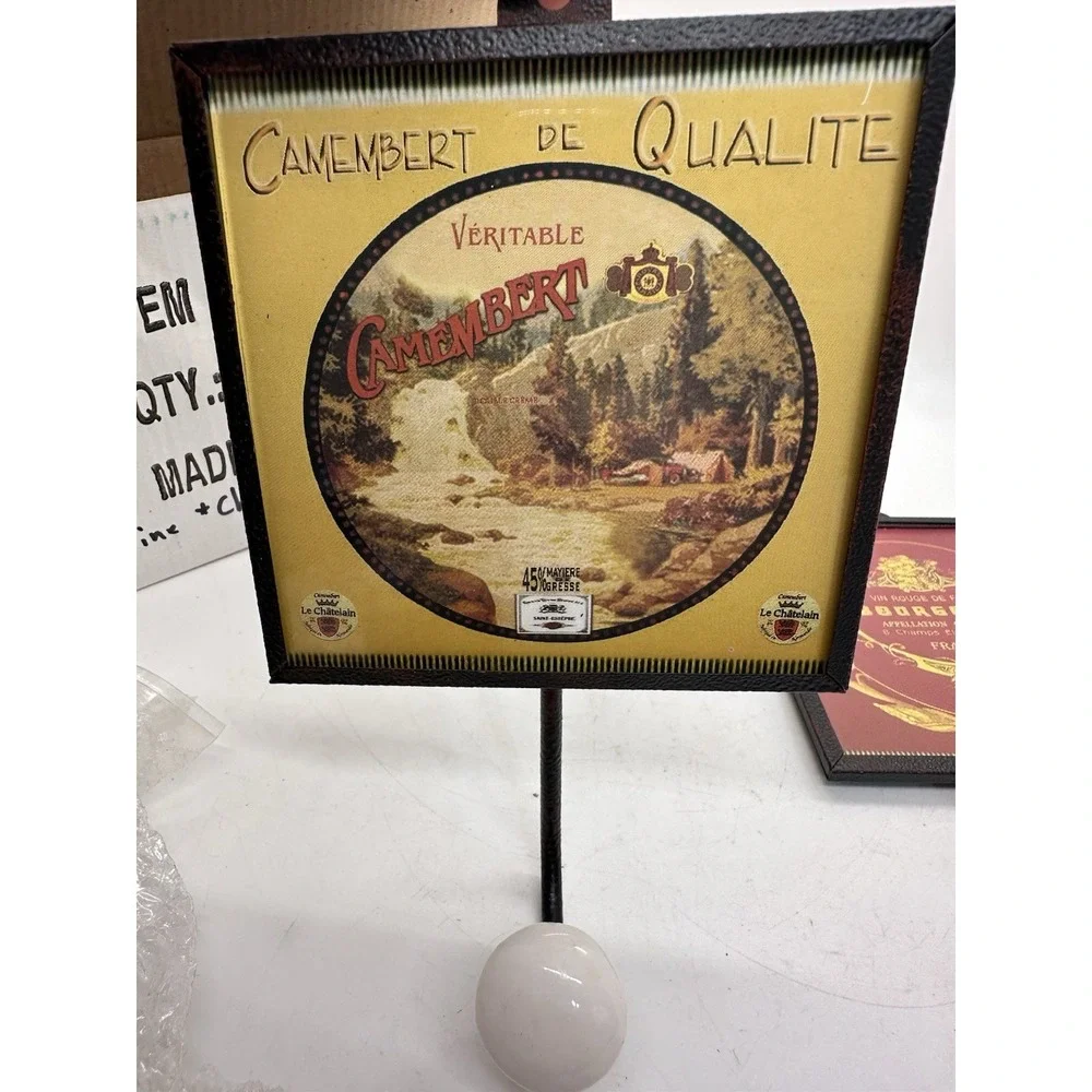 French Country Wall Hooks Set of 2 Camembert Bourgogne Kitchen Decor
